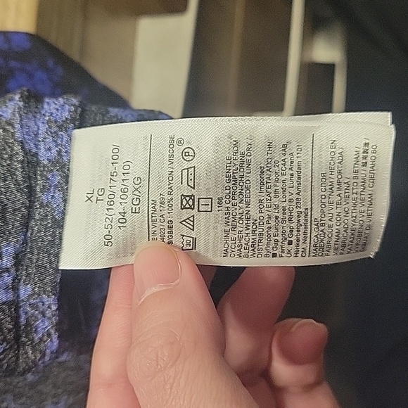 GAP Women’s LENZING ECOVERO Cutout Floral Blue/Black Midi Dress NWT-Size XL - Picture 14 of 17